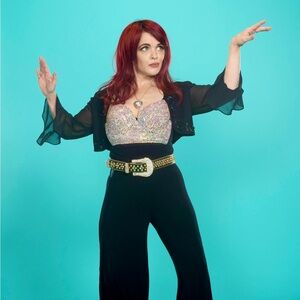 Elegant Black and Silver Embellished Women's Top